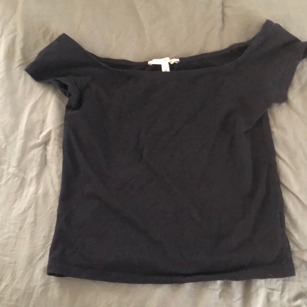 Black off shoulder crop top